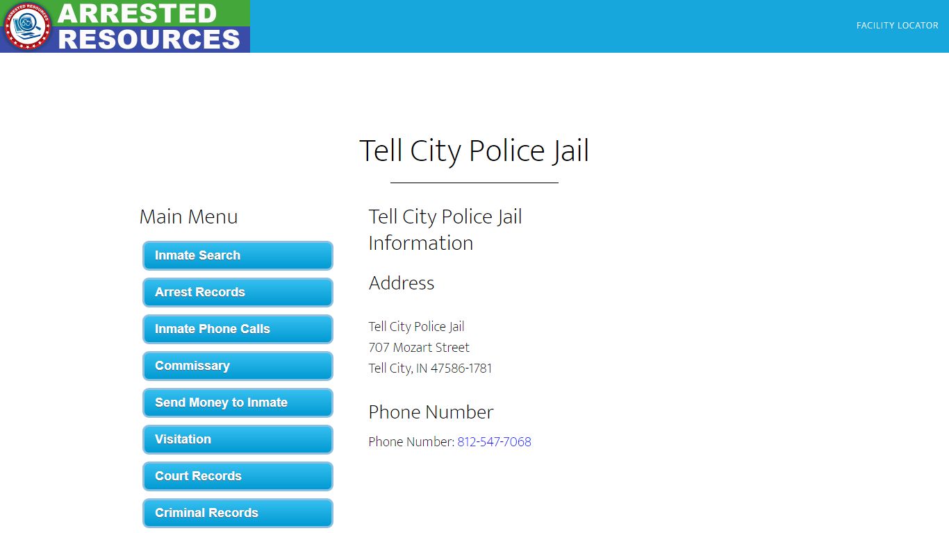 Tell City Police Jail - Inmate Search - Tell City, IN - Arrested Resources